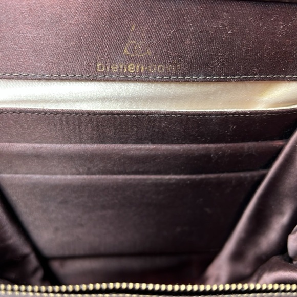 Bienen Davis Vintage Brown Leather Structured Snap Lock Closure Handbag - Picture 12 of 15